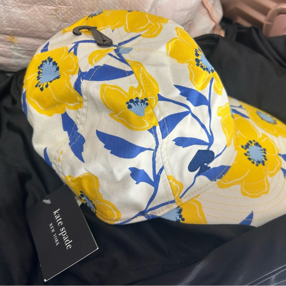Kate Spade Yellow and Blue Floral Hat